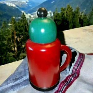 Bright Mid Century Modern Manzoni Pietro Vietri Bergamo Italy Wood Thermal Flask